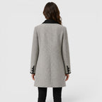 Women's Warm Loose Fit Long Sleeve Wool Coat