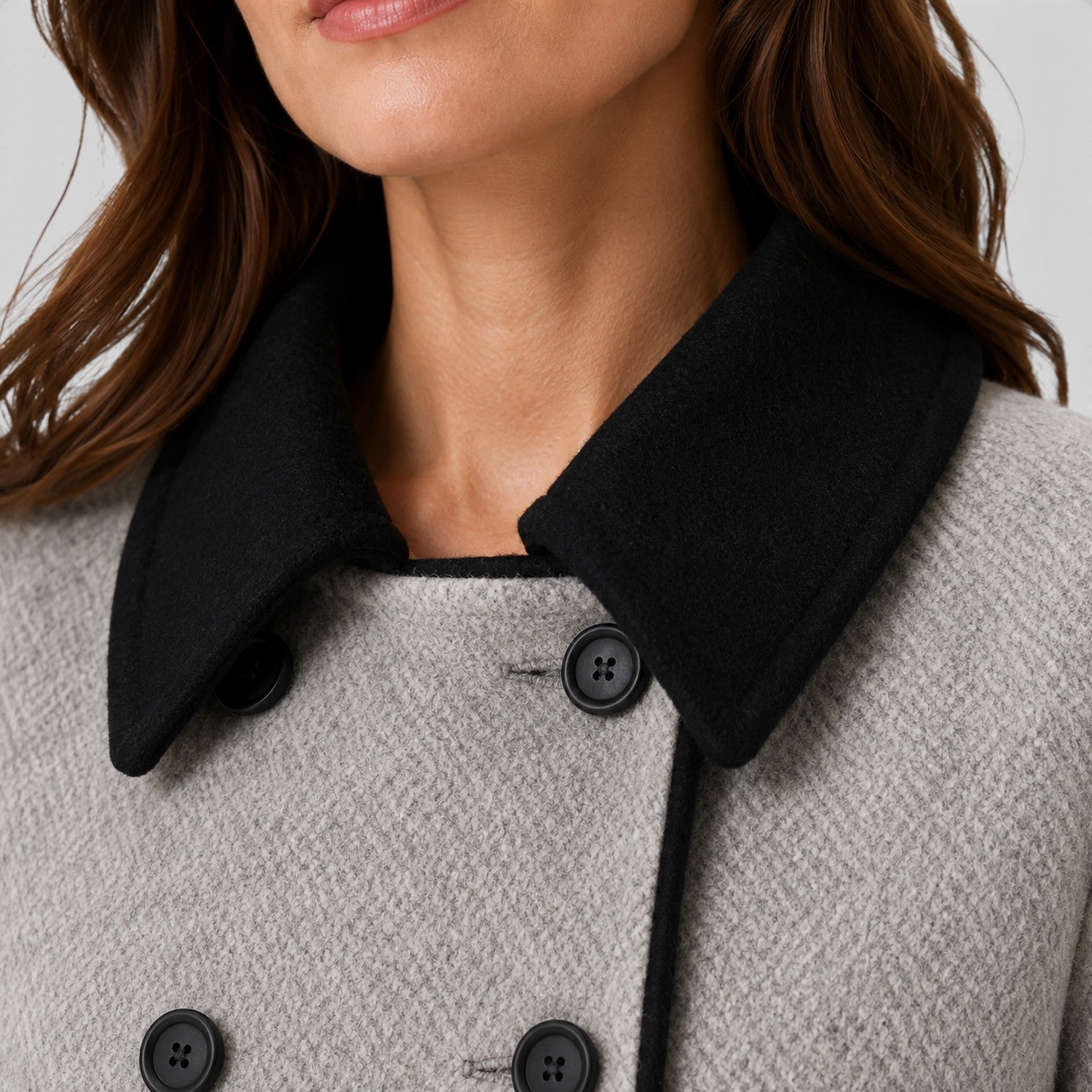 Women's Warm Loose Fit Long Sleeve Wool Coat