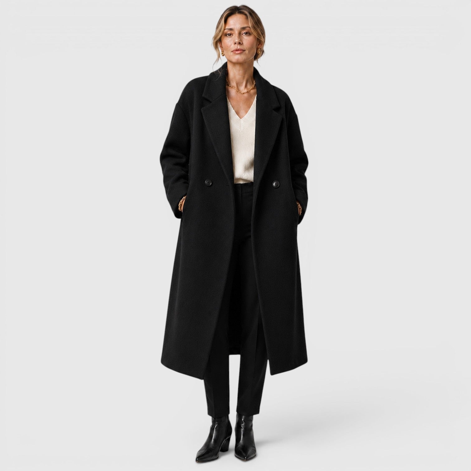 Women's Oversized Wool Coat for Everyday Wear
