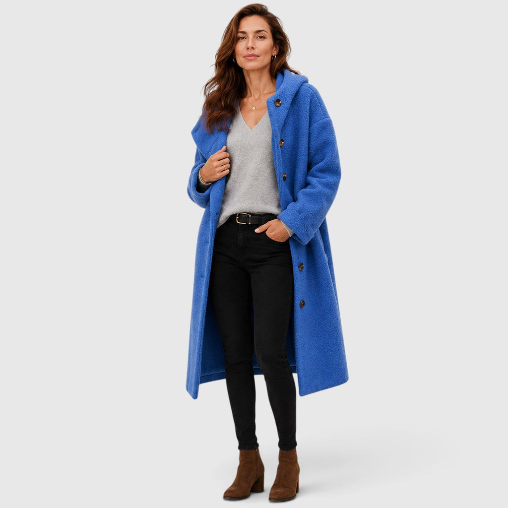 Women's Tweed Wool Coat for Smart Casual Wear