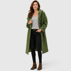 Women's Tweed Wool Coat for Smart Casual Wear