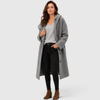 Women's Tweed Wool Coat for Smart Casual Wear