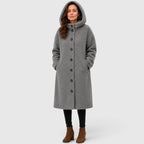 Women's Tweed Wool Coat for Smart Casual Wear