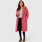 Women's Tweed Wool Coat for Smart Casual Wear