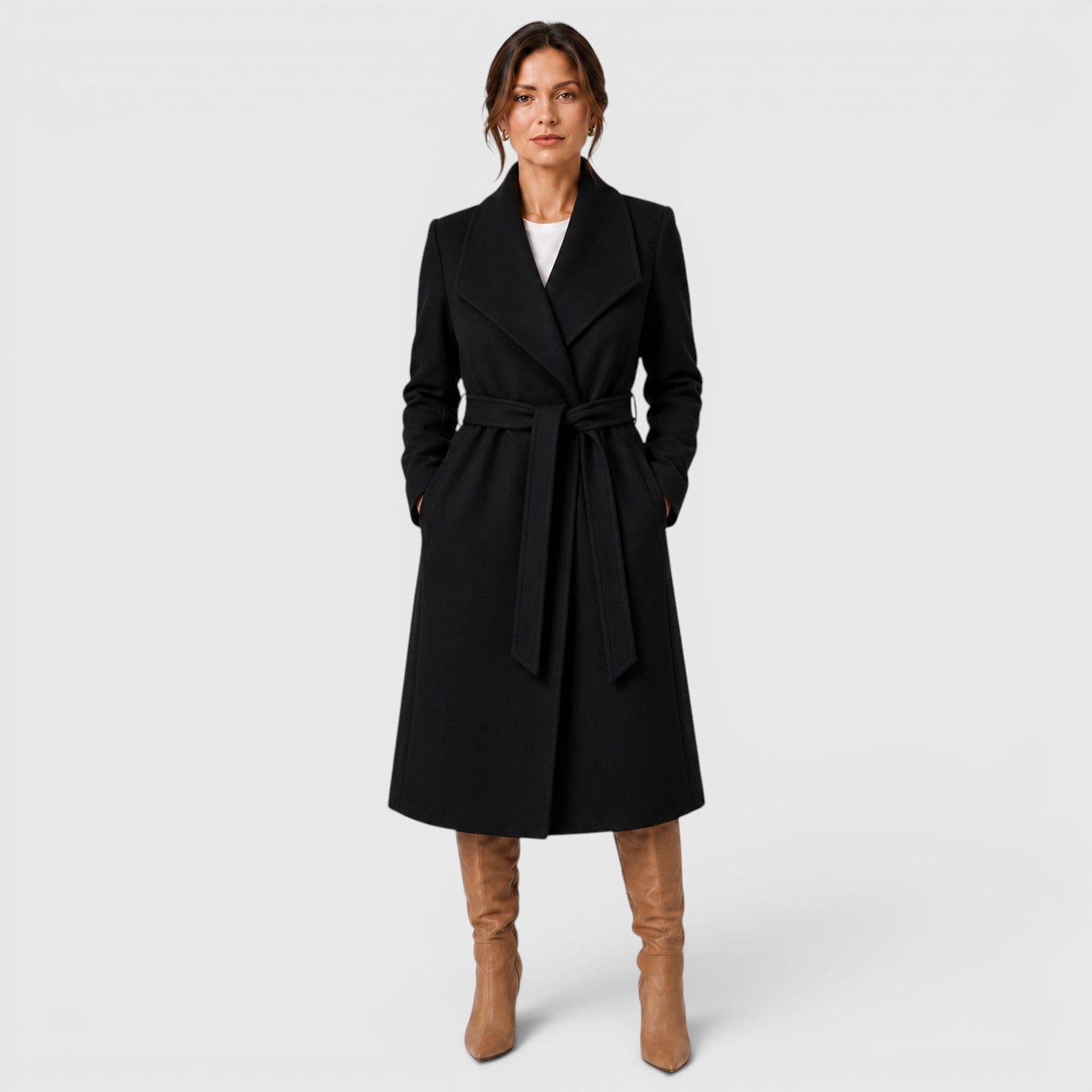 Women's Wool Blend Coat for Cold Weather