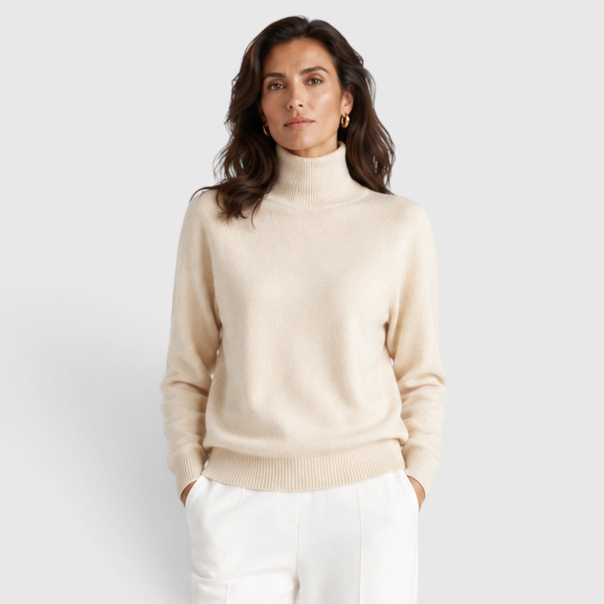 Women's Wool Knit Roll Neck Jumper