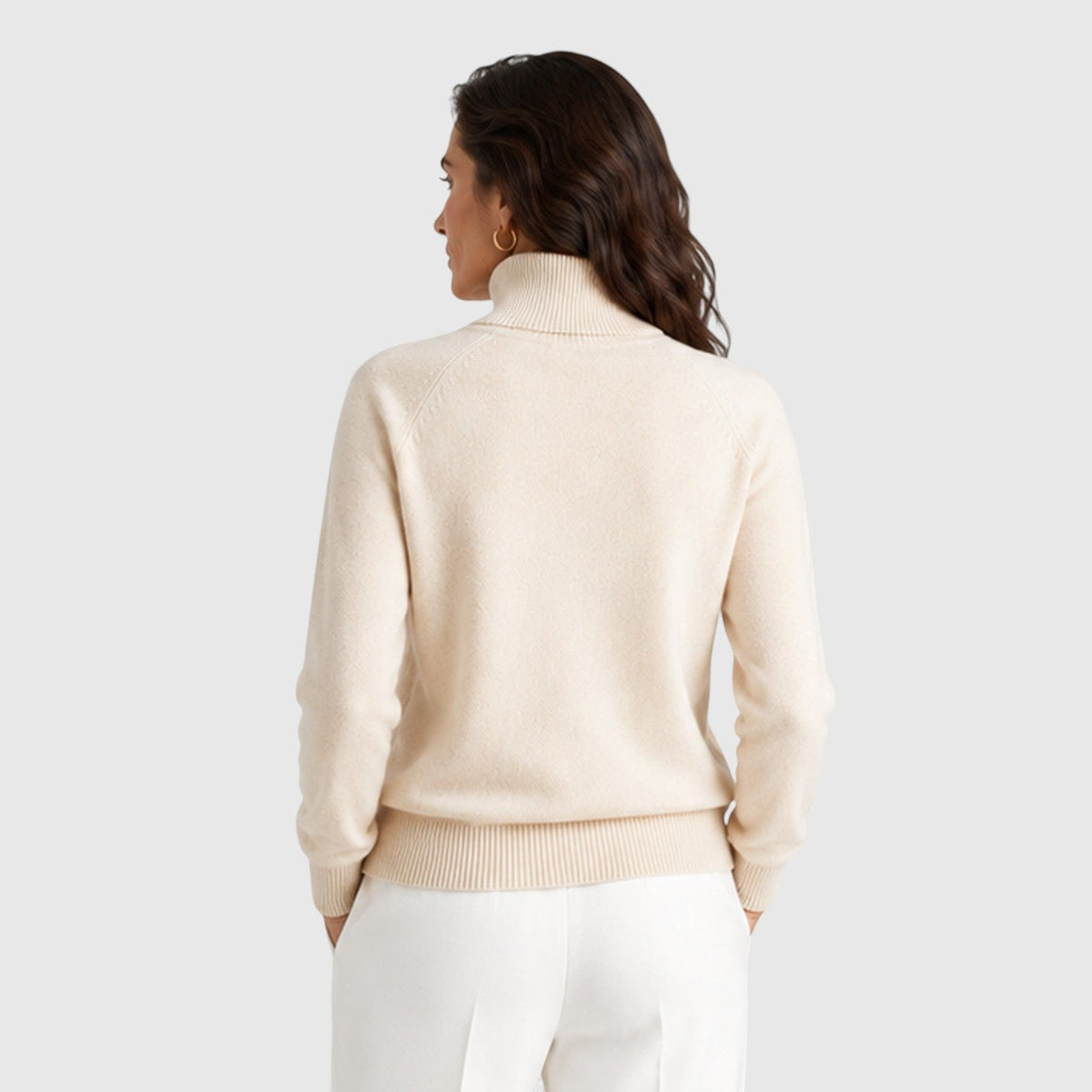 Women's Wool Knit Roll Neck Jumper