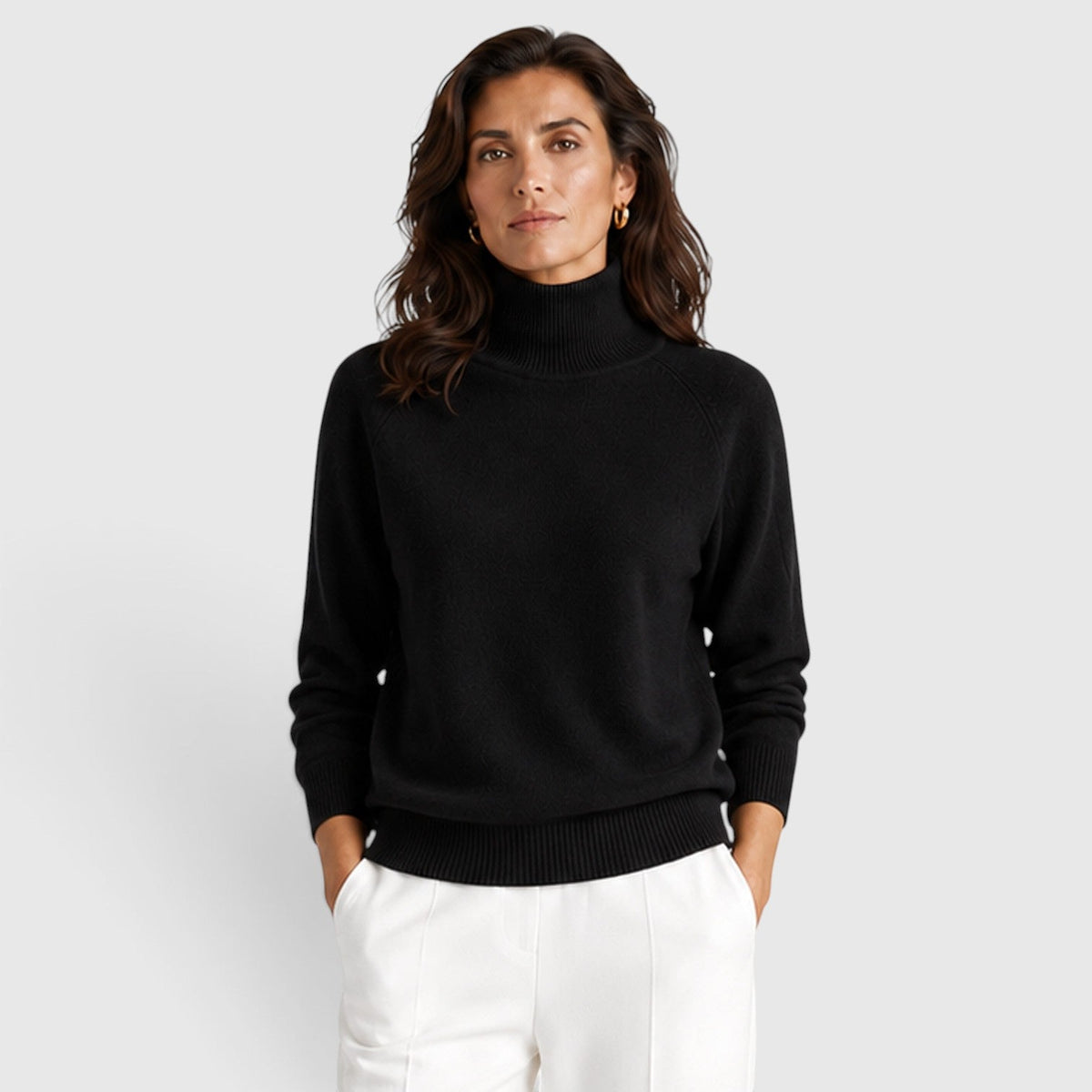 Women's Wool Knit Roll Neck Jumper