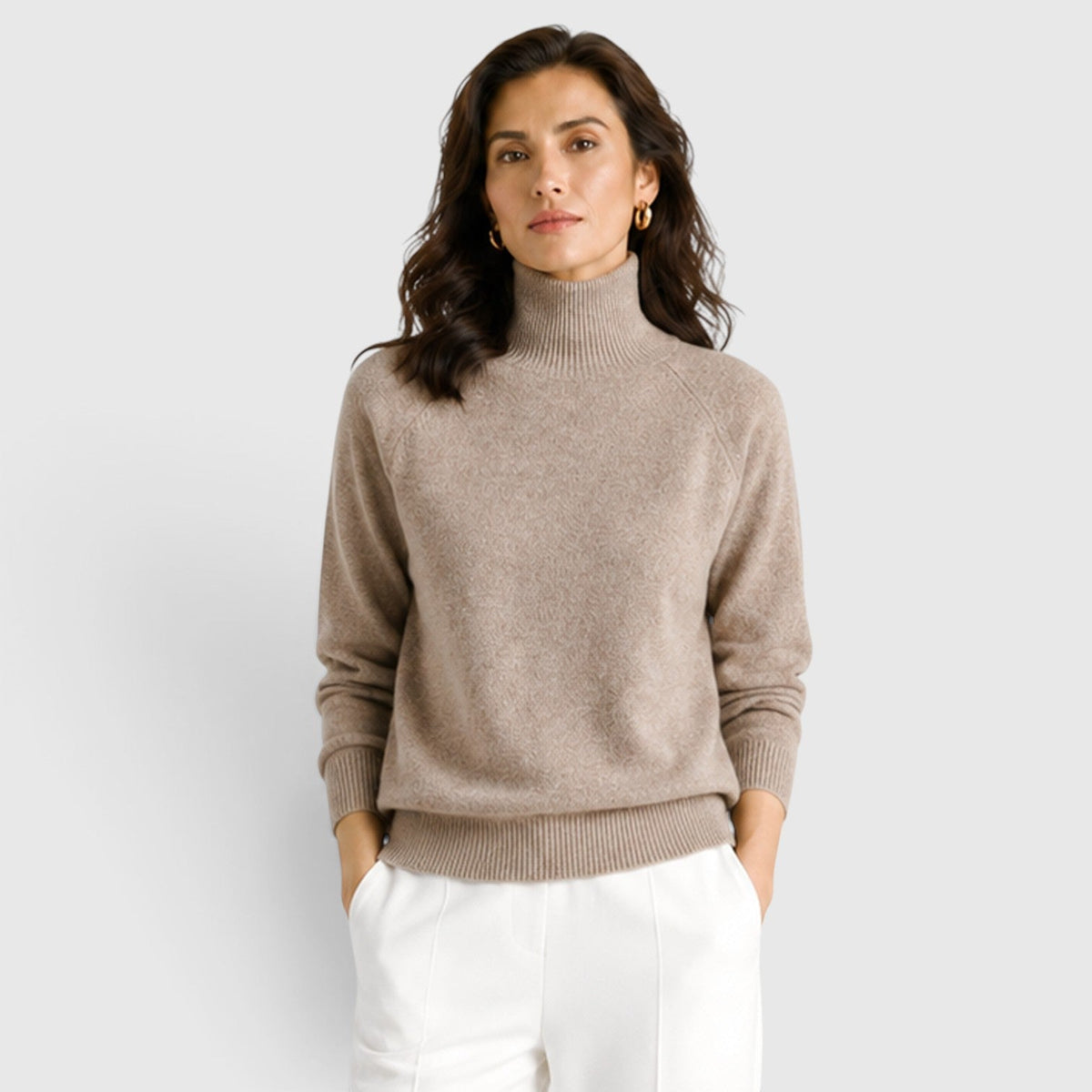Women's Wool Knit Roll Neck Jumper