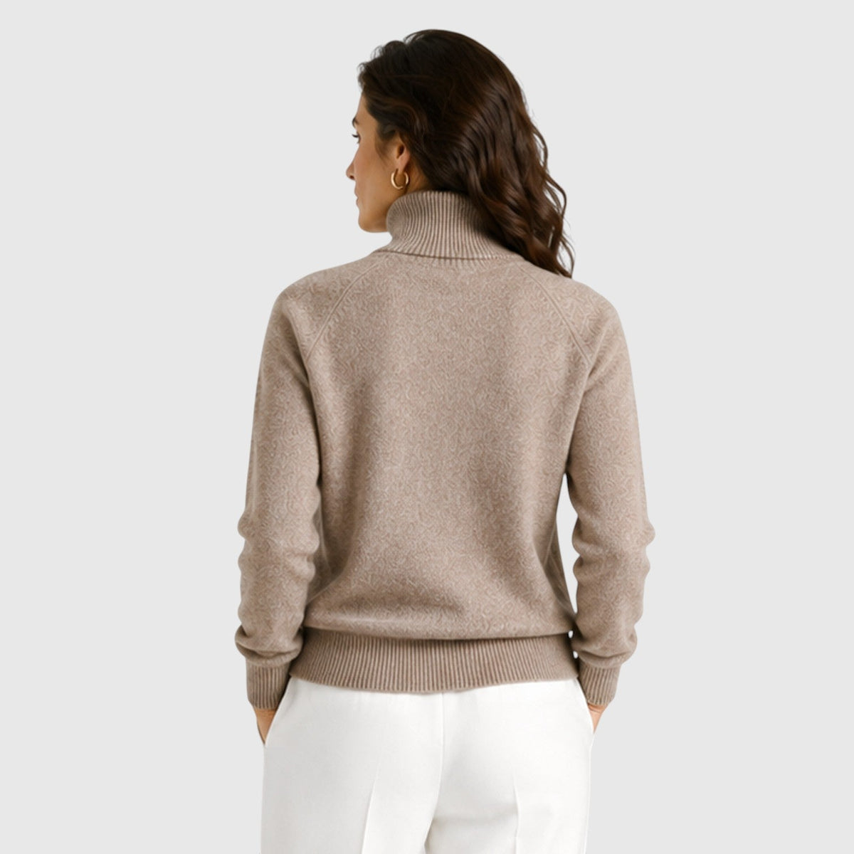 Women's Wool Knit Roll Neck Jumper
