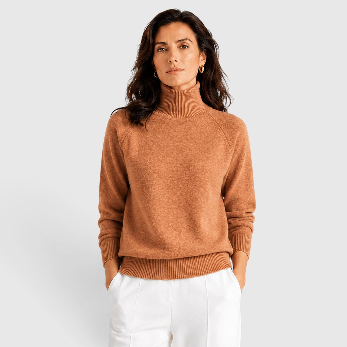 Women's Wool Knit Roll Neck Jumper