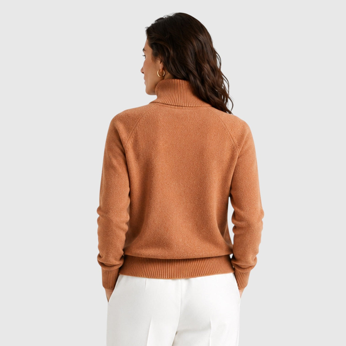 Women's Wool Knit Roll Neck Jumper