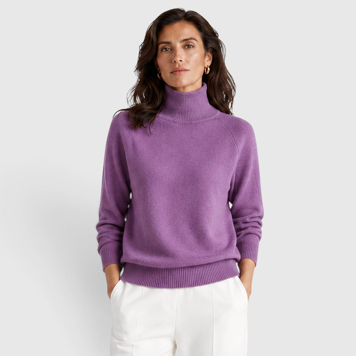 Women's Wool Knit Roll Neck Jumper
