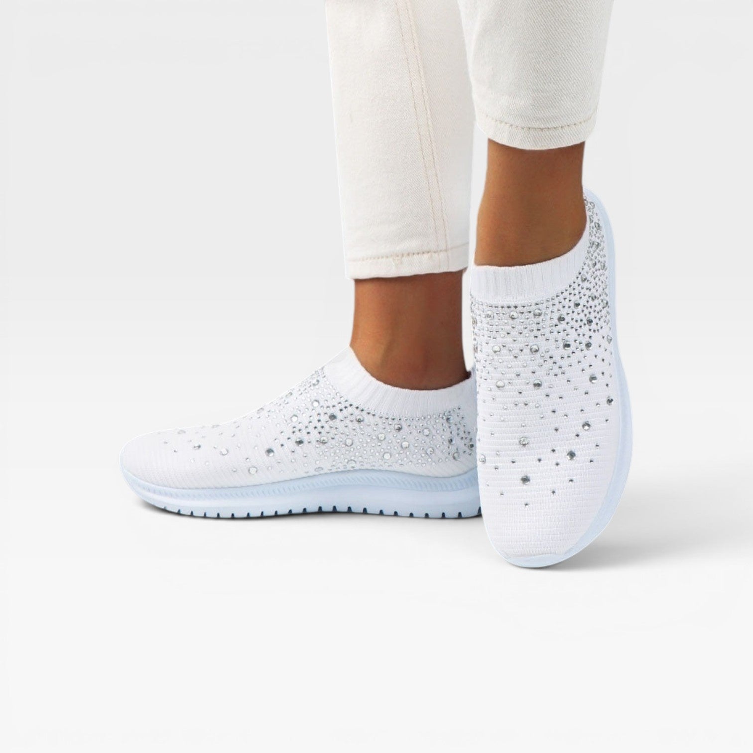 Women's Crystal Knit Slip-On Trainers