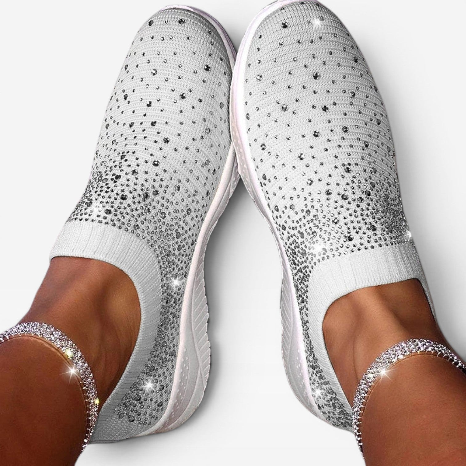 Women's Crystal Knit Slip-On Trainers