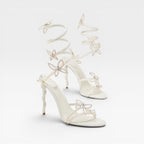 Women's Crystal Butterfly Spiral Heel Sandals