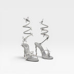 Women's Crystal Butterfly Spiral Heel Sandals