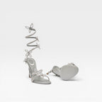 Women's Crystal Butterfly Spiral Heel Sandals