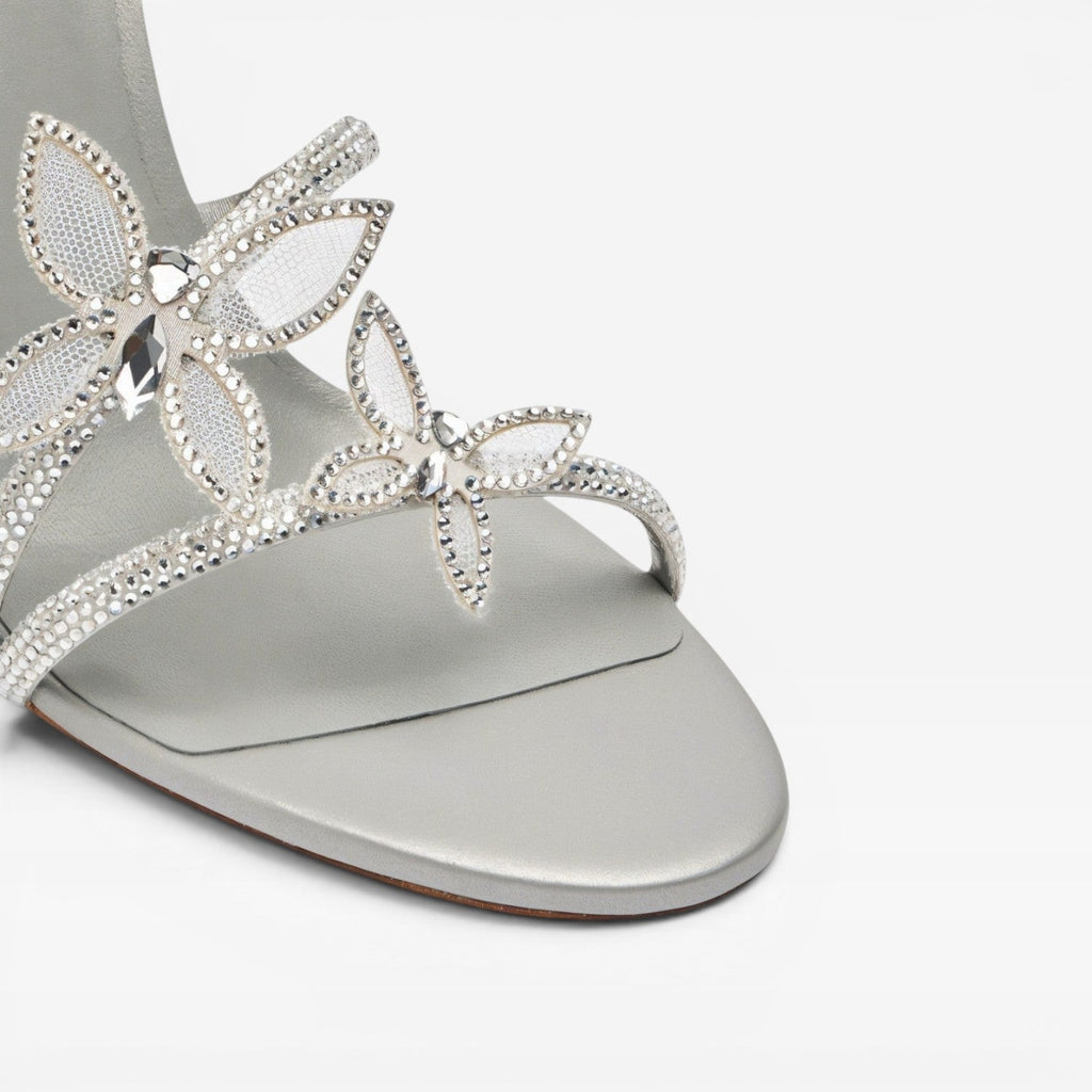 Women's Crystal Butterfly Spiral Heel Sandals