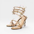 Women's Crystal Butterfly Spiral Heel Sandals