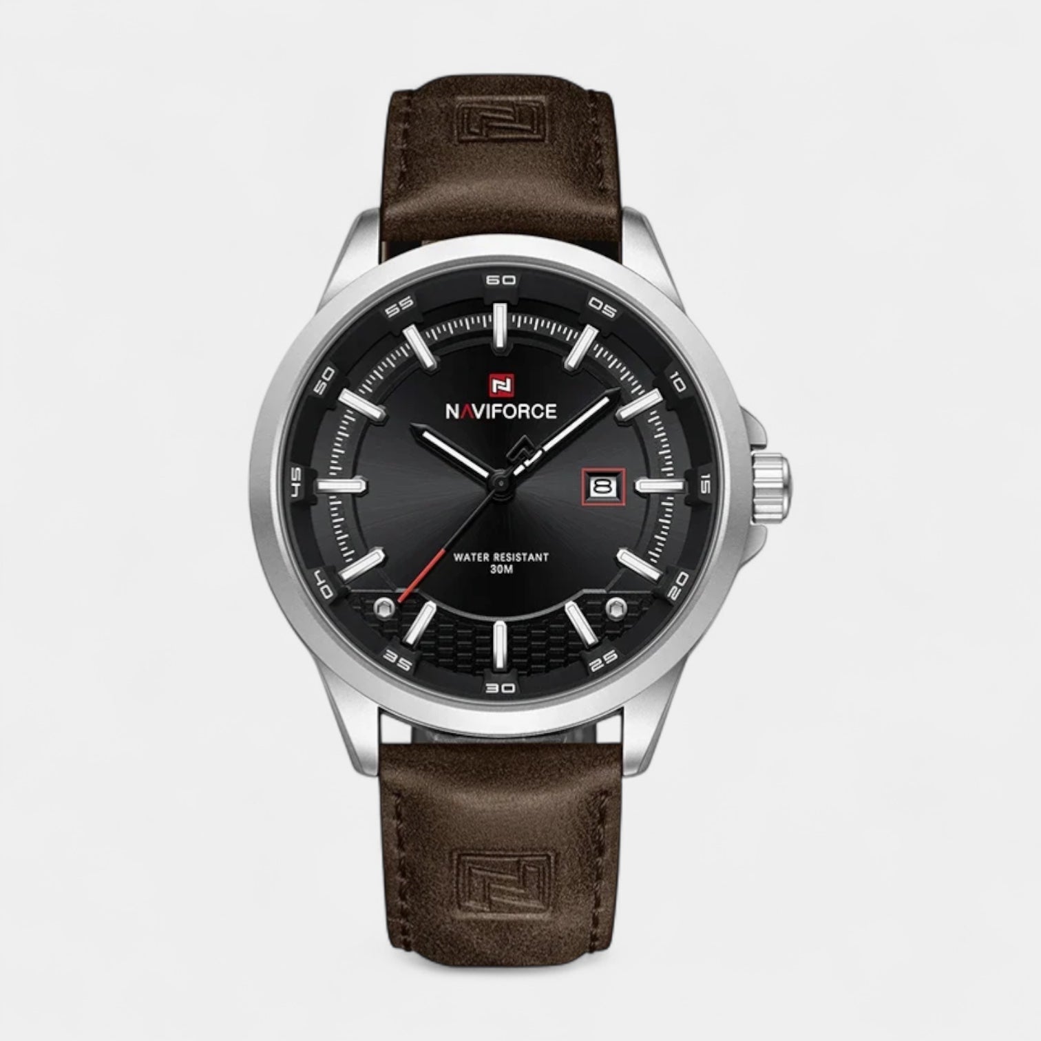 Men's Leather Strap Functional Watch