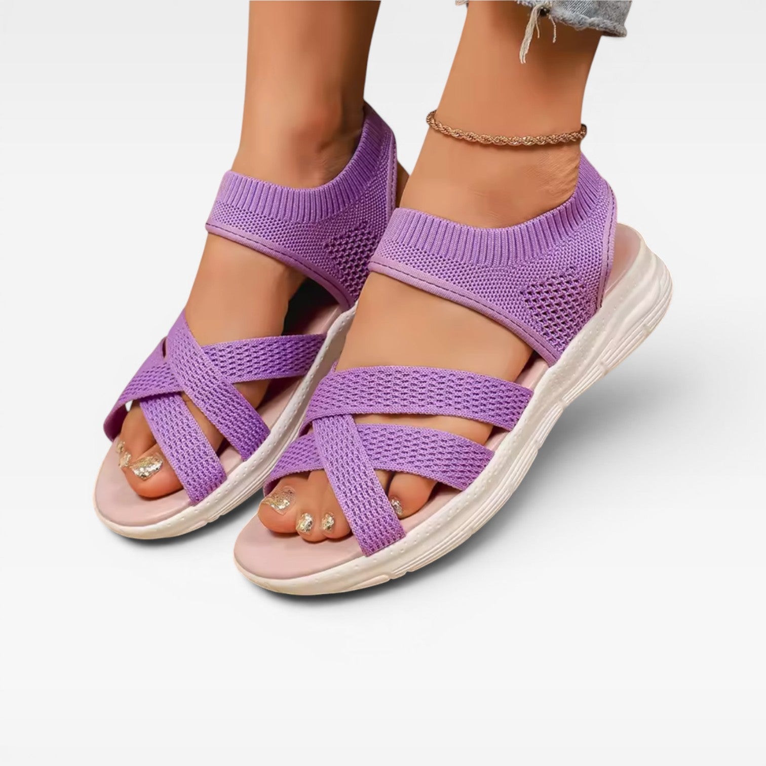 Women's Cushioned Cross-Strap Walking Sandals