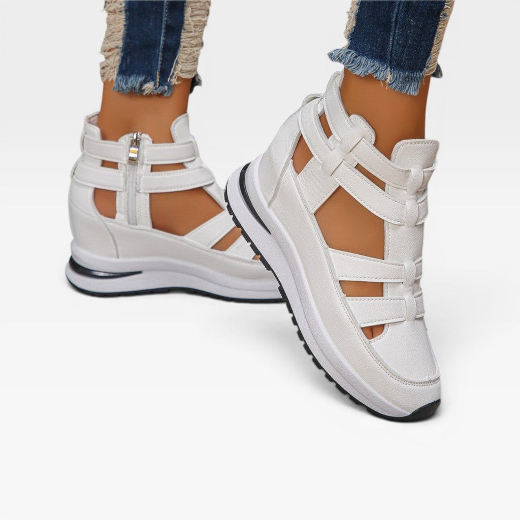 Women's Platform Wedge Cutout Sneakers