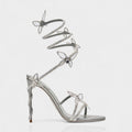 Women's Crystal Butterfly Spiral Heel Sandals