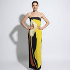 Women's Strapless Maxi Dress with Sculpted Fit