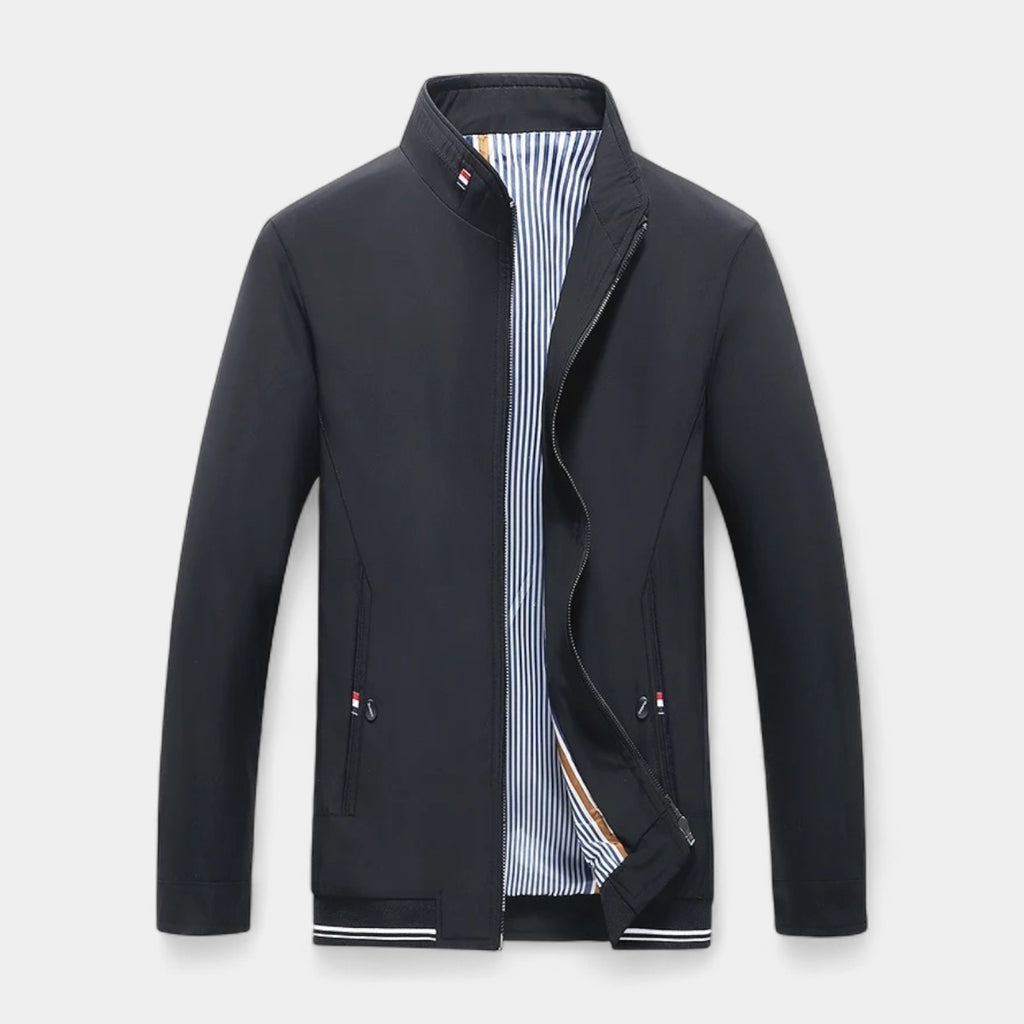 Lightweight Stand Collar Zip-Up Jacket Slim Fit for Men