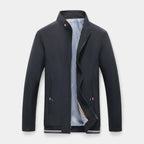 Lightweight Stand Collar Zip-Up Jacket Slim Fit for Men