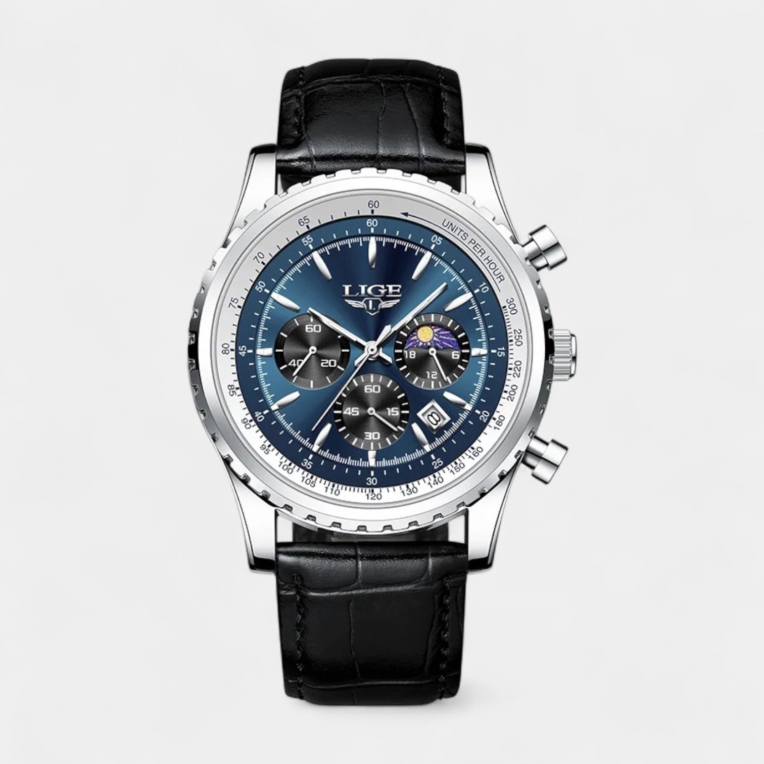 Men's Leather Strap Business Watch