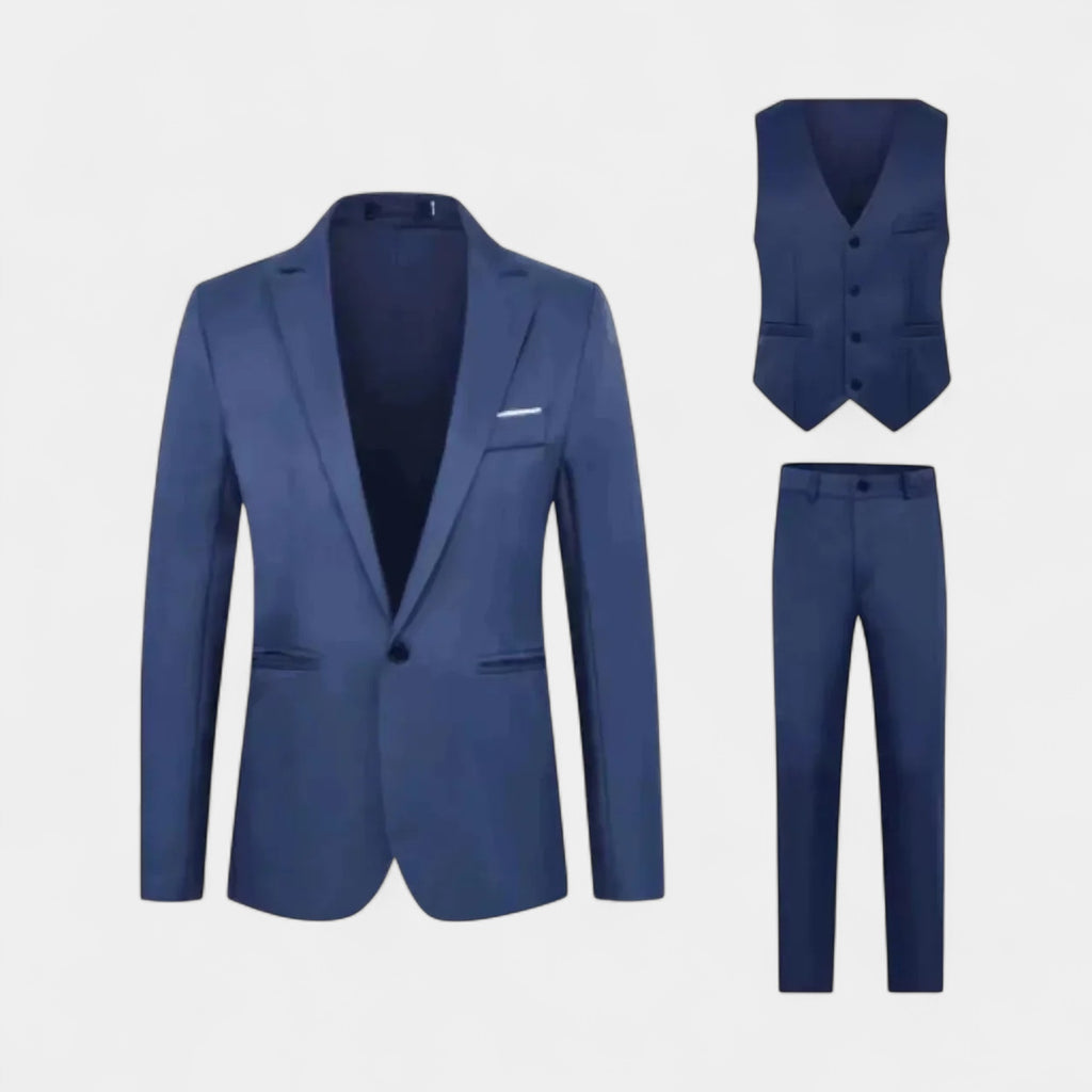 Slim Fit 3-Piece Suit Notch Lapel for Men