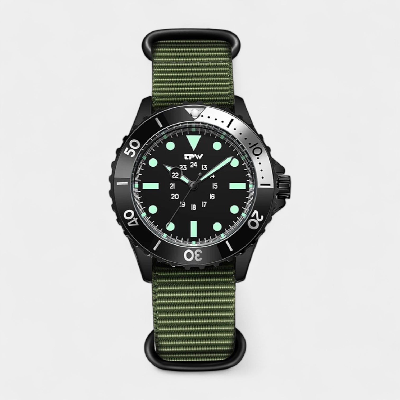 Men's Stainless Steel Dive Watch - Military