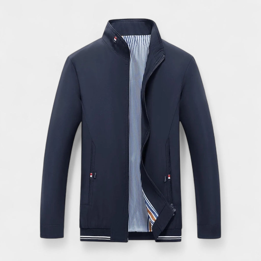 Lightweight Stand Collar Zip-Up Jacket Slim Fit for Men