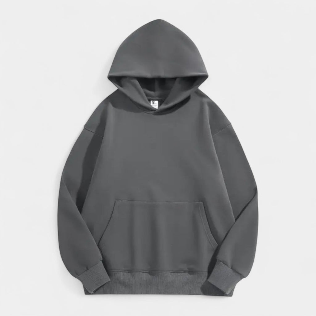 Fleece-Lined Cotton Hoodie Relaxed Fit for Men