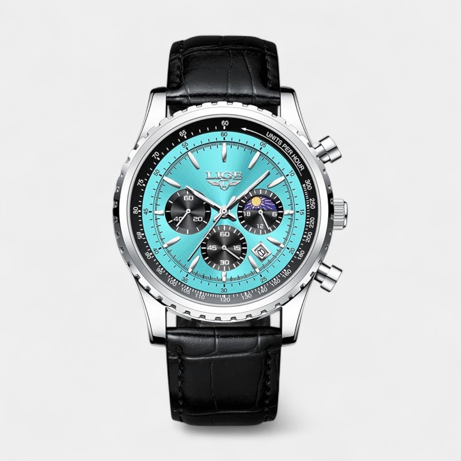 Men's Leather Strap Business Watch