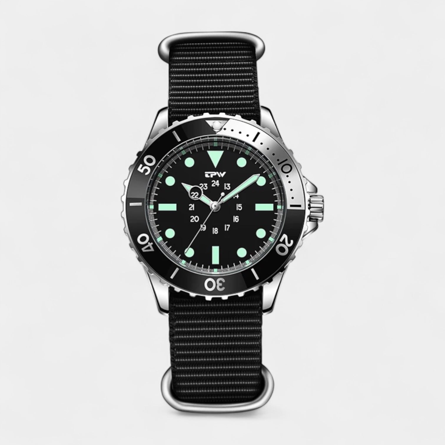 Men's Stainless Steel Dive Watch - Military