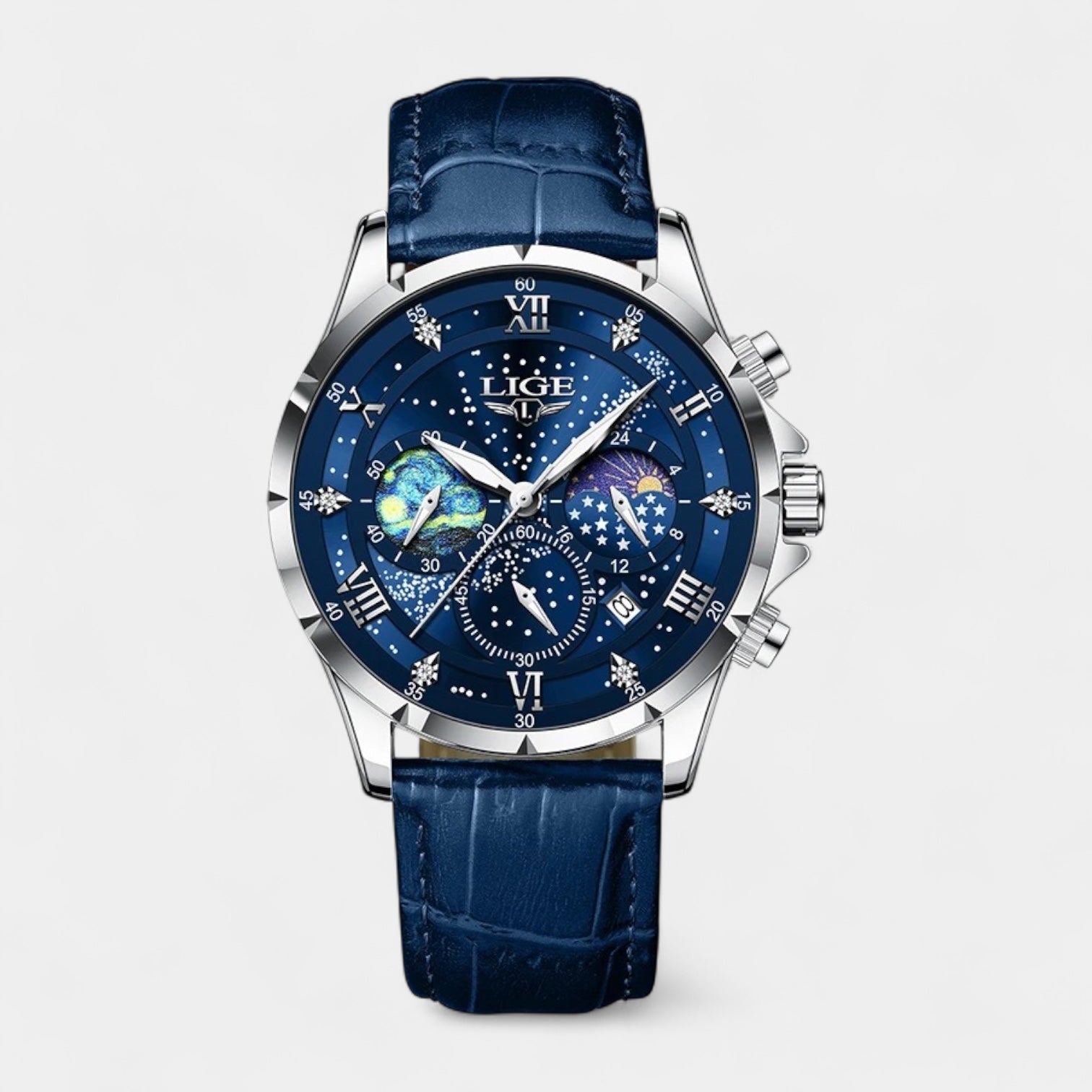 Elegant Moonphase Watch Men
