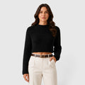 Women's Cropped Half Turtleneck Knit Sweater