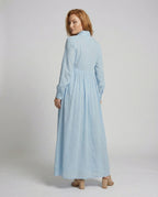 Women's Lightweight Button-Front Maxi Shirt Dress