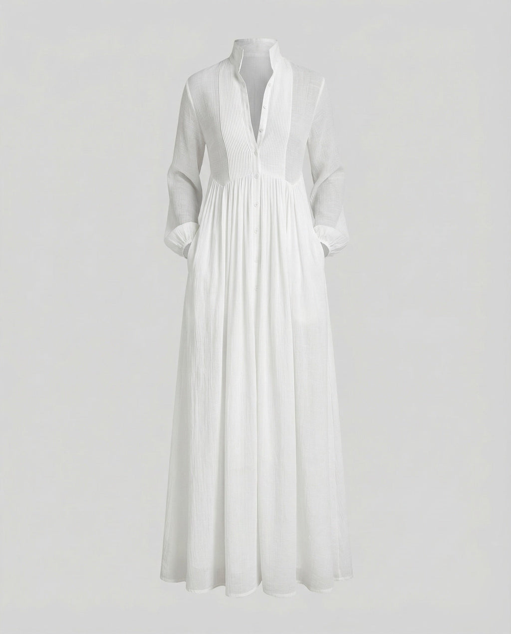 Women's Lightweight Button-Front Maxi Shirt Dress