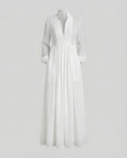 Women's Lightweight Button-Front Maxi Shirt Dress