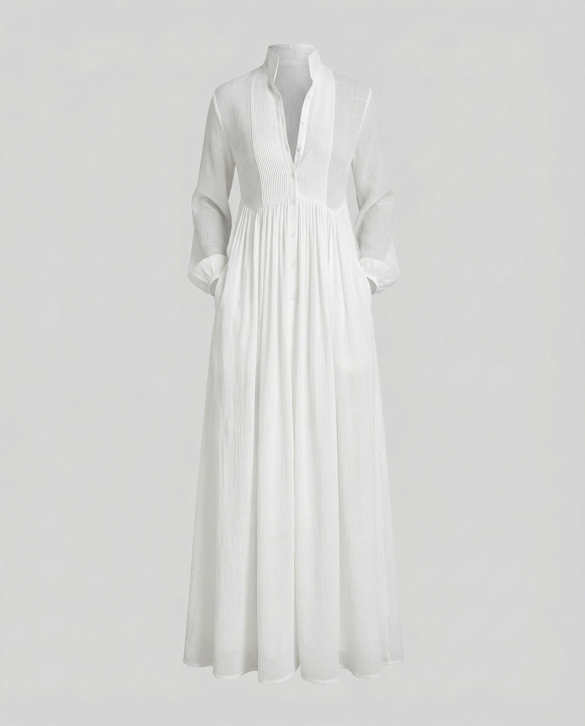 Women's Lightweight Button-Front Maxi Shirt Dress