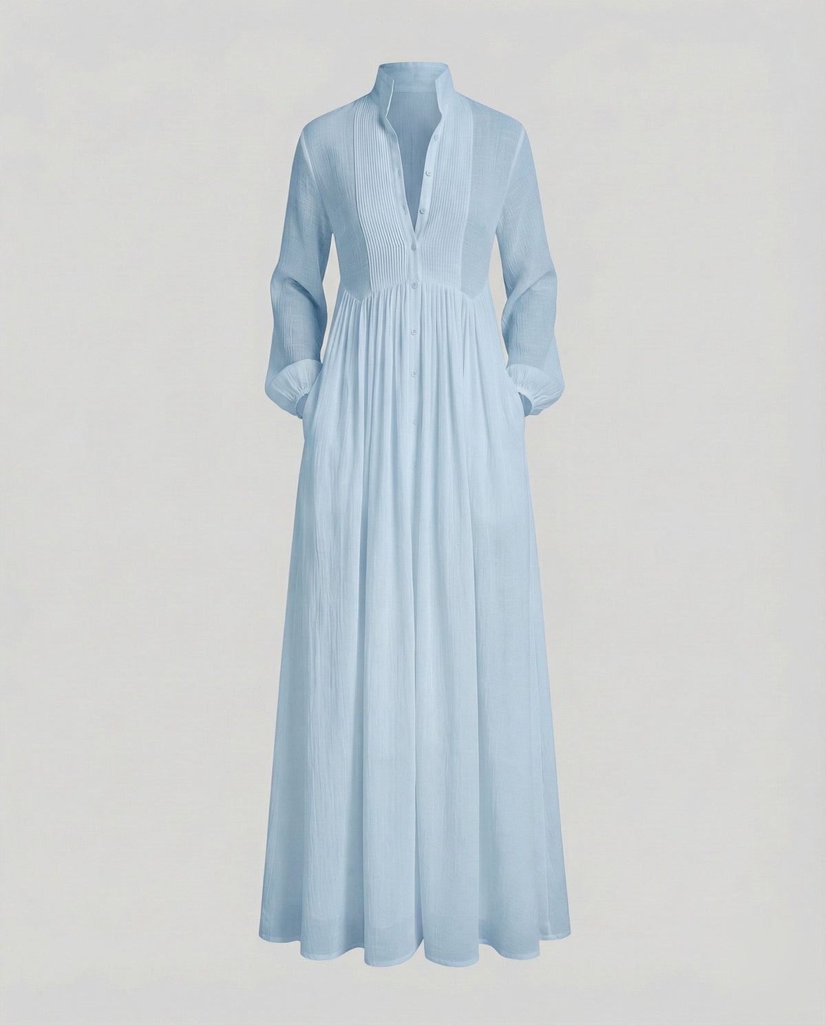 Women's Lightweight Button-Front Maxi Shirt Dress