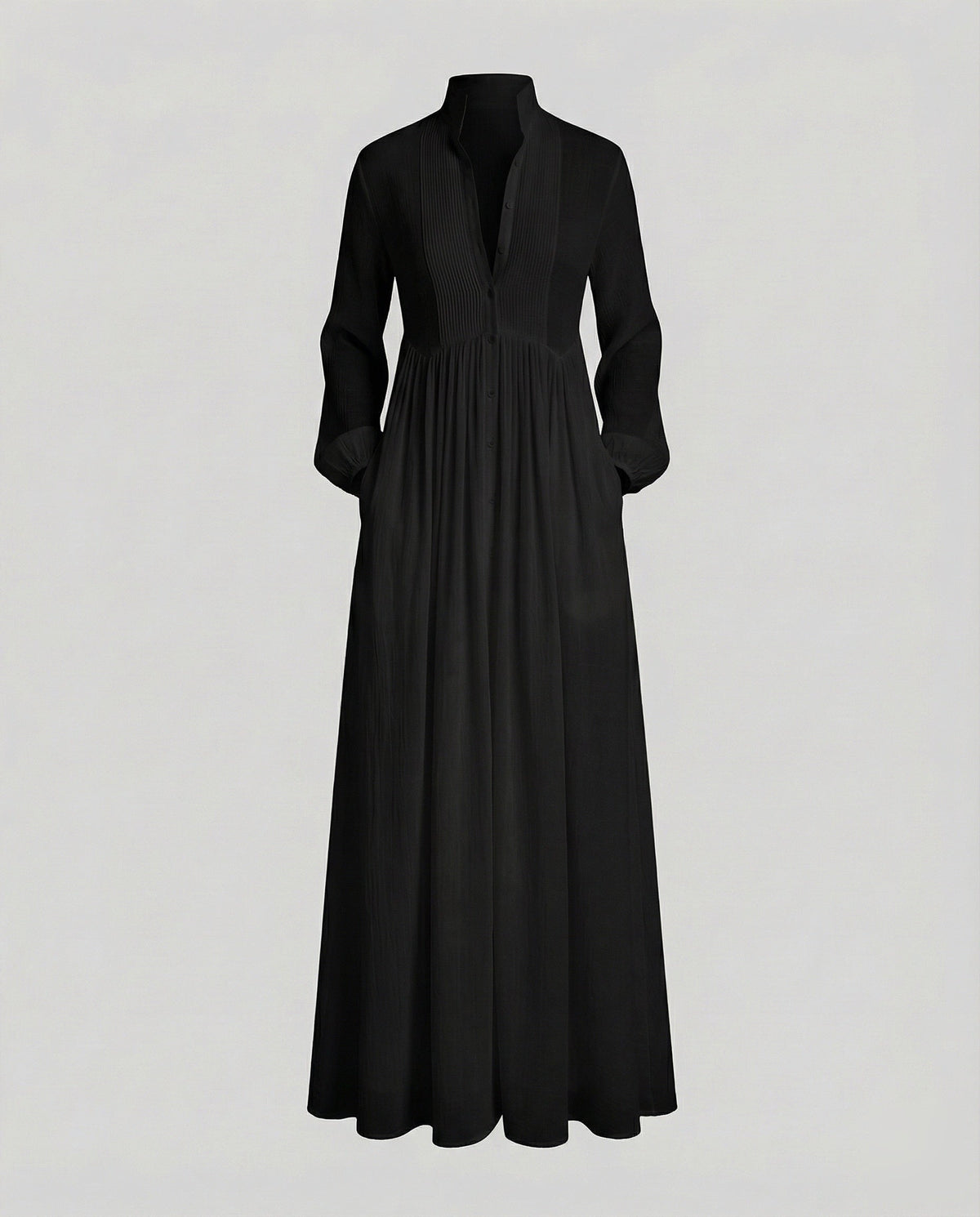 Women's Lightweight Button-Front Maxi Shirt Dress