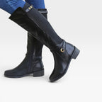 Women's Knee-High Boots with Elastic Comfort Panel
