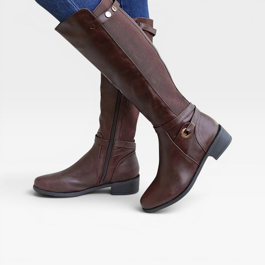 Women's Knee-High Boots with Elastic Comfort Panel