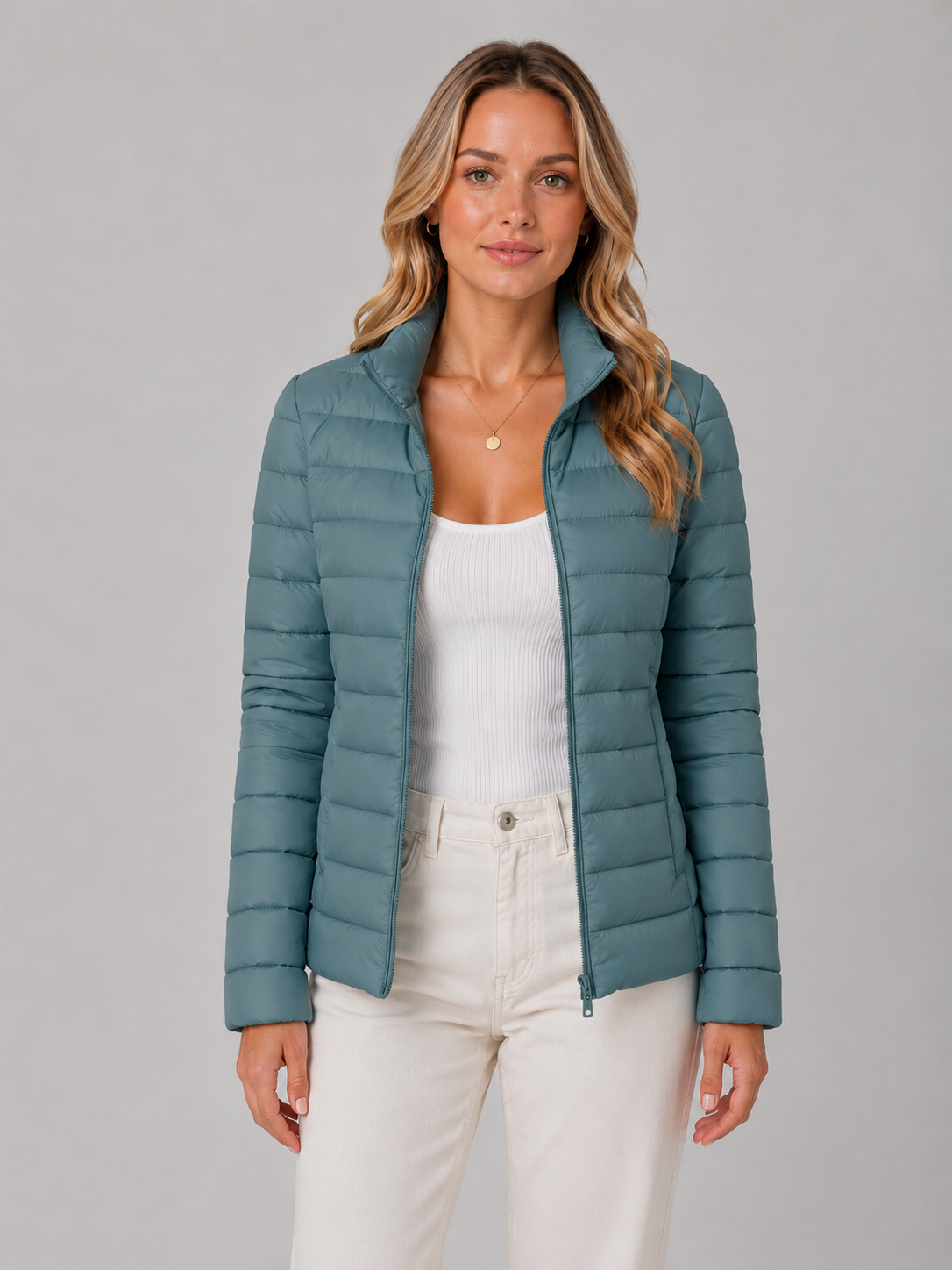 Women's Lightweight Slim-Fit Zip-Up Puffer Jacket