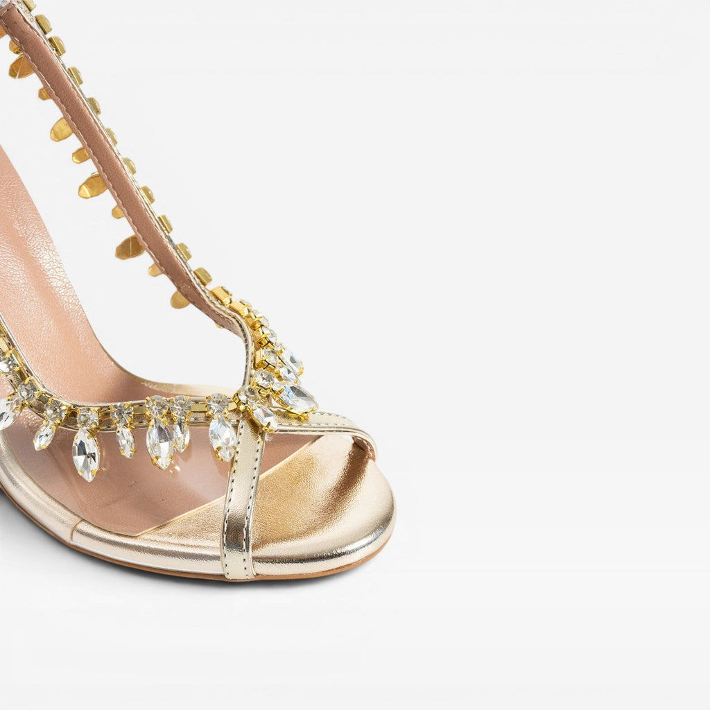 Women's Crystal Chain Strappy Heels